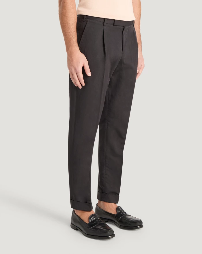 Pantaloni Torino Pantaloni Rebel In Gabardina Di Cotone E Lino