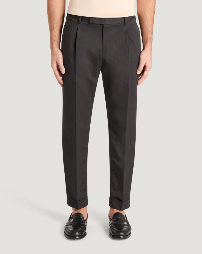 Pantaloni Torino Pantaloni Rebel in gabardina di cotone e lino