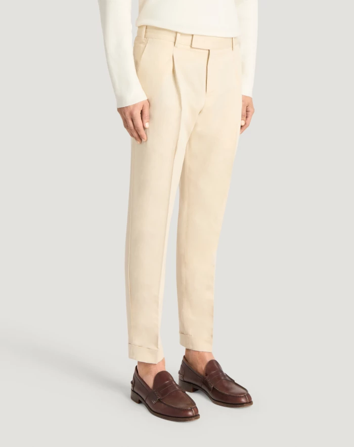 Pantaloni Torino Pantaloni Rebel In Gabardina Di Cotone E Lino