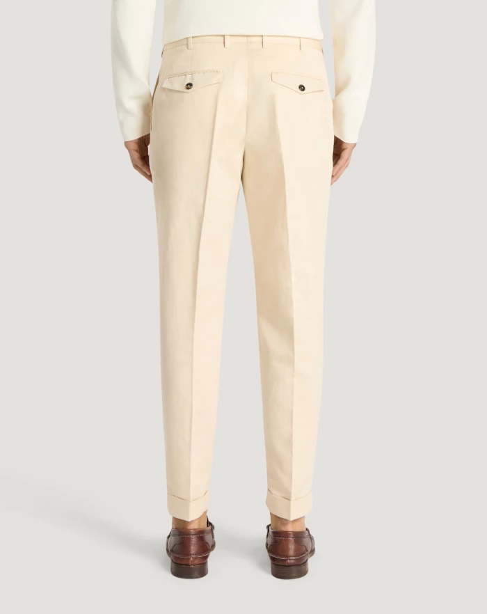 Pantaloni Torino Pantaloni Rebel In Gabardina Di Cotone E Lino