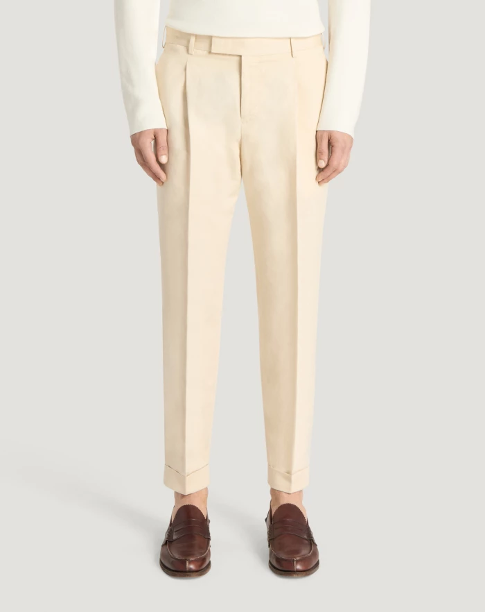 Pantaloni Torino Pantaloni Rebel in gabardina di cotone e lino