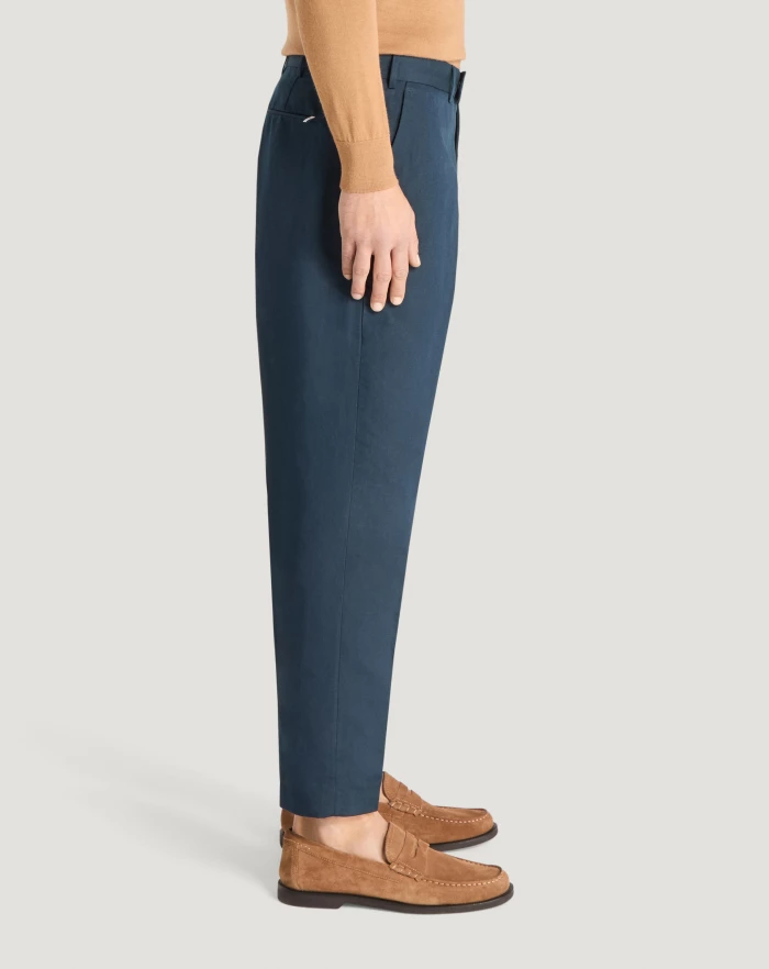 Pantaloni Torino Pantaloni Rebel In Gabardina Di Cotone E Lino