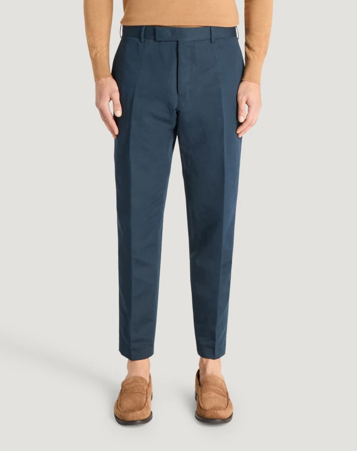 Pantaloni Torino Pantaloni Rebel in gabardina di cotone e lino