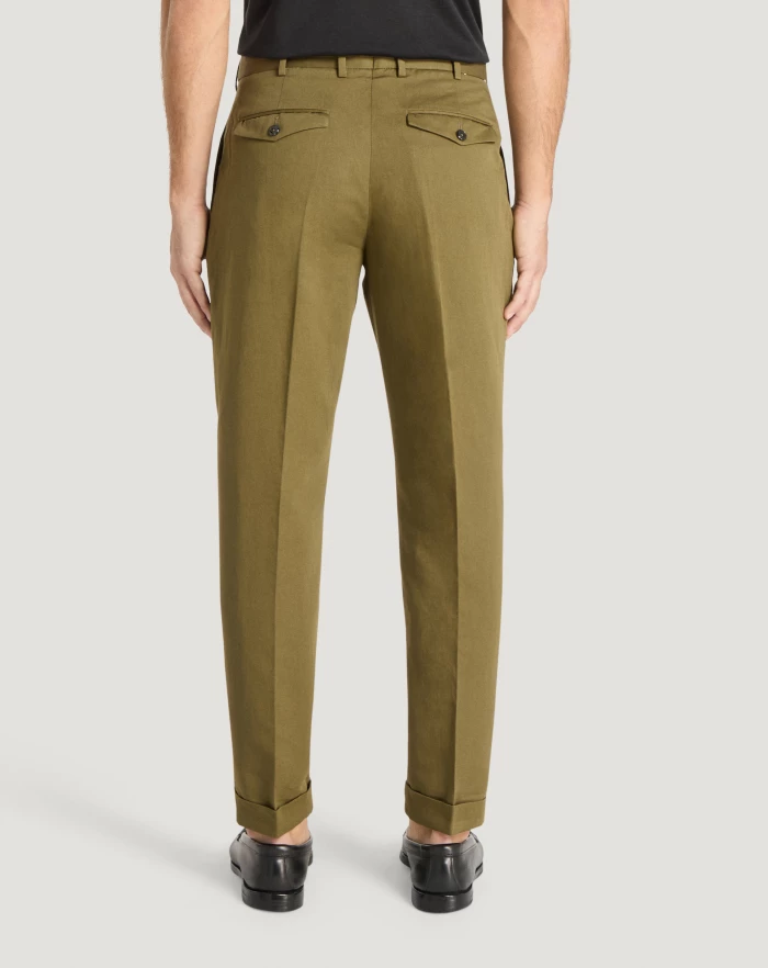 Pantaloni Torino Pantaloni Rebel In Gabardina Di Cotone E Lino