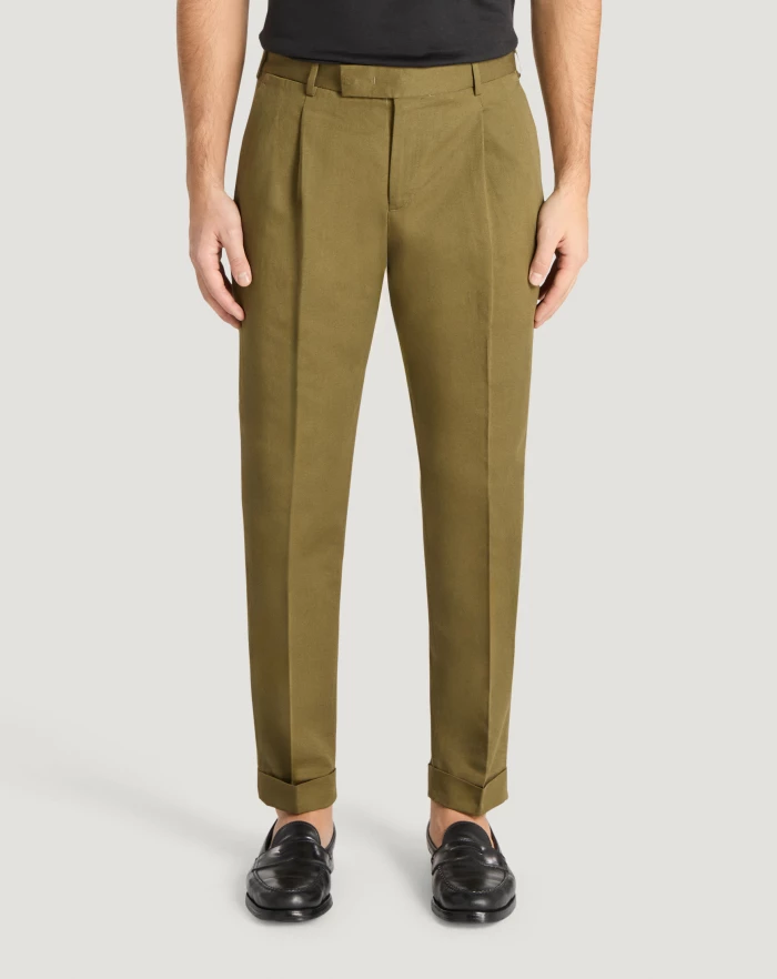 Pantaloni Torino Pantaloni Rebel in gabardina di cotone e lino