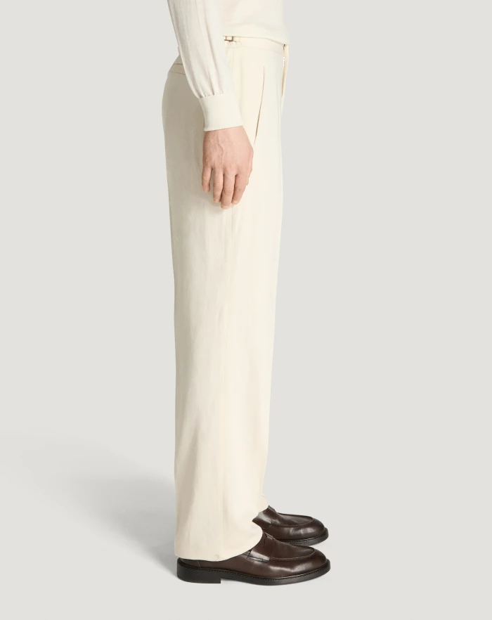 Pantaloni Torino Pantaloni Sedici In Bull Di Cotone E Lino