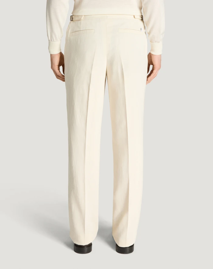 Pantaloni Torino Pantaloni Sedici In Bull Di Cotone E Lino