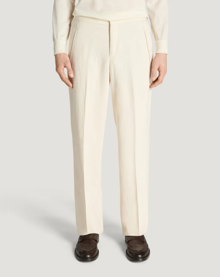 Pantaloni Torino Pantaloni Sedici in bull di cotone e lino