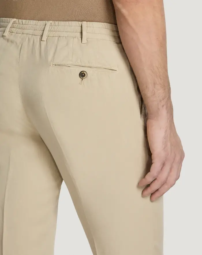 Pantaloni Torino Pantaloni Slim In Cotone E Lino Batavia