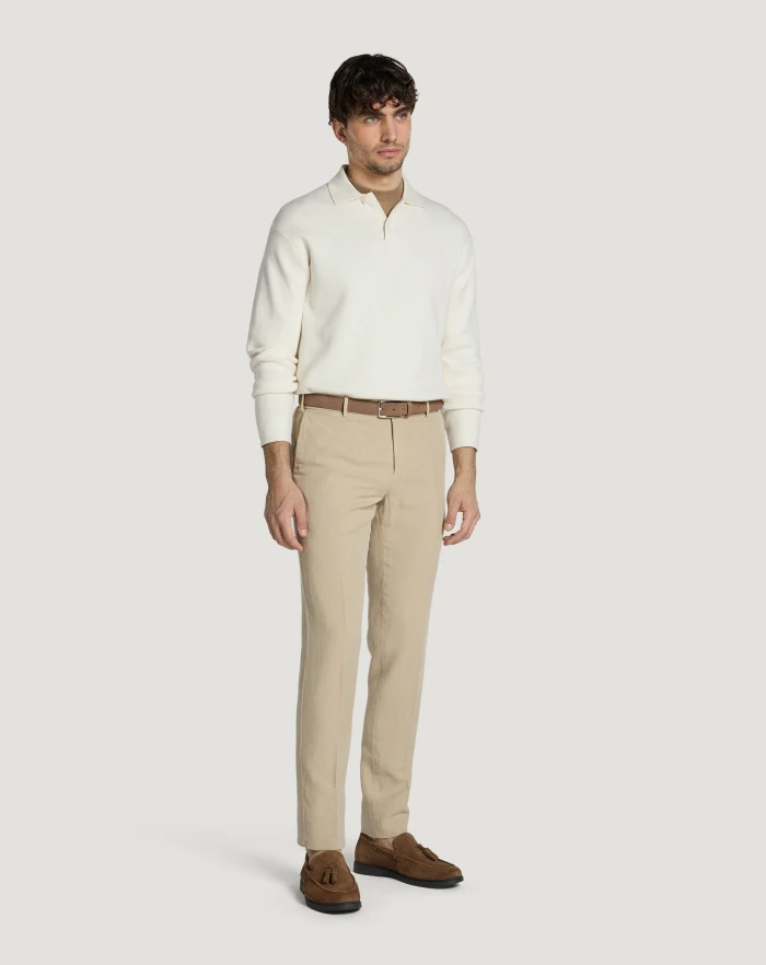 Pantaloni Torino Pantaloni Slim In Cotone E Lino Batavia