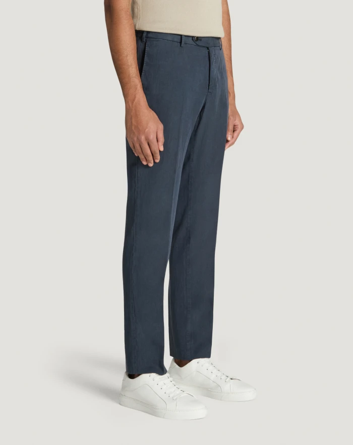 Pantaloni Torino Pantaloni Slim In Cotone E Lino Batavia