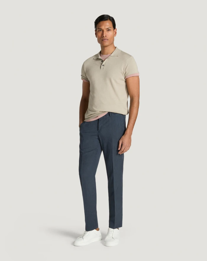 Pantaloni Torino Pantaloni Slim In Cotone E Lino Batavia