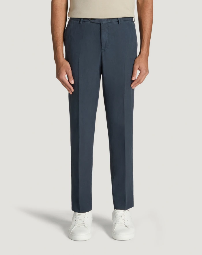 Pantaloni Torino Pantaloni Slim in cotone e lino batavia
