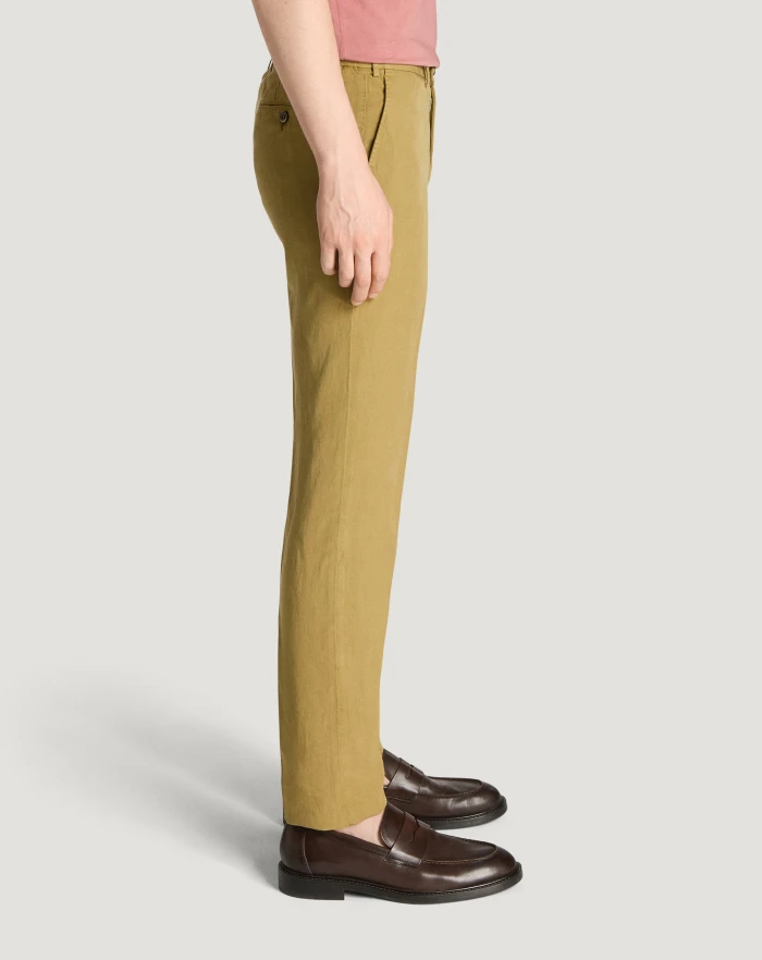 Pantaloni Torino Pantaloni Slim In Cotone E Lino Batavia