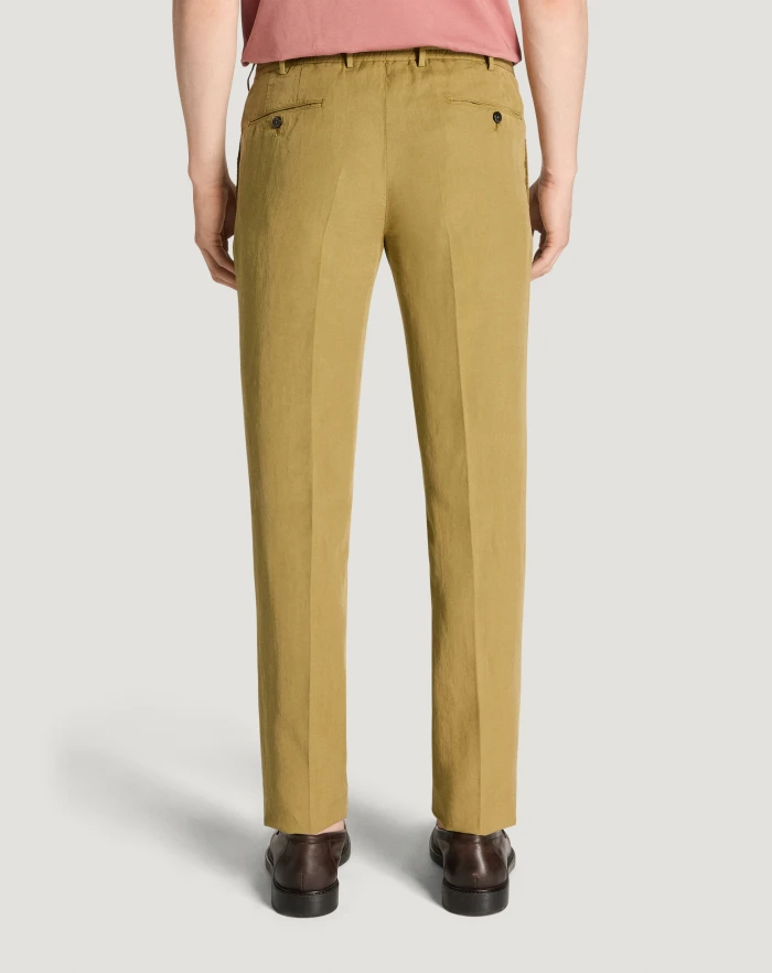 Pantaloni Torino Pantaloni Slim In Cotone E Lino Batavia