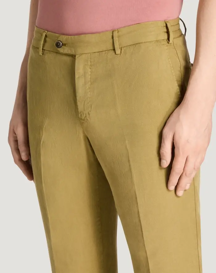Pantaloni Torino Pantaloni Slim In Cotone E Lino Batavia