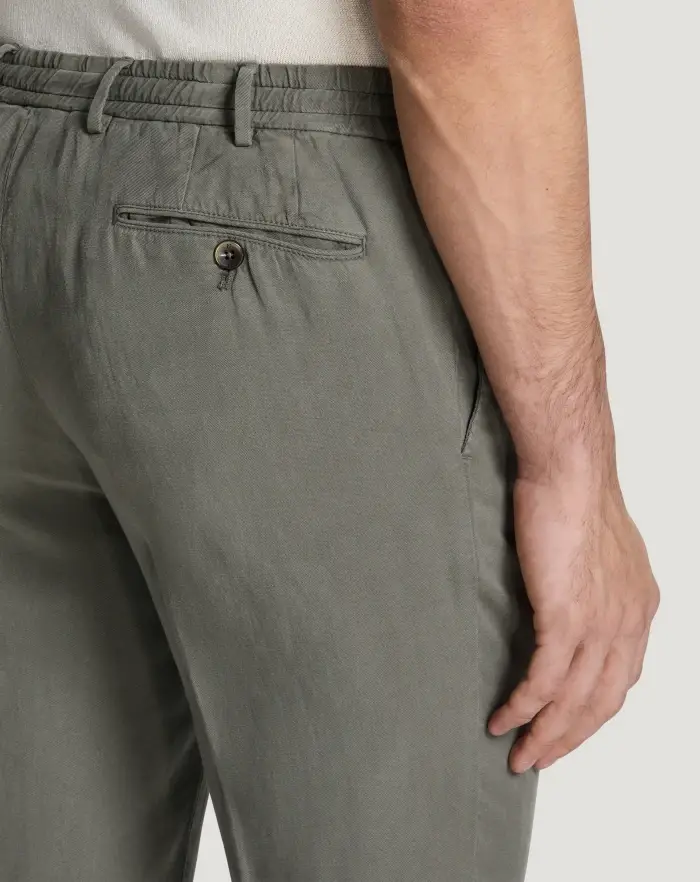 Pantaloni Torino Pantaloni Slim In Cotone E Lino Batavia