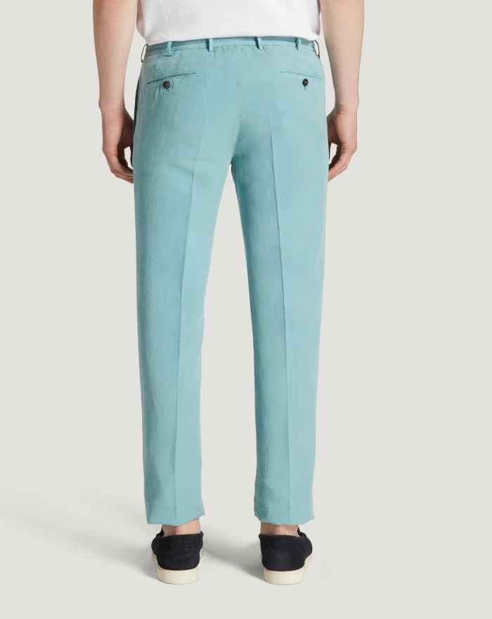 Pantaloni Torino Pantaloni Slim In Cotone E Lino Batavia