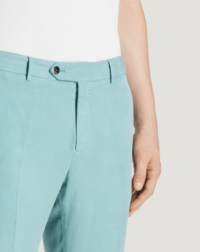 Pantaloni Torino Pantaloni Slim In Cotone E Lino Batavia