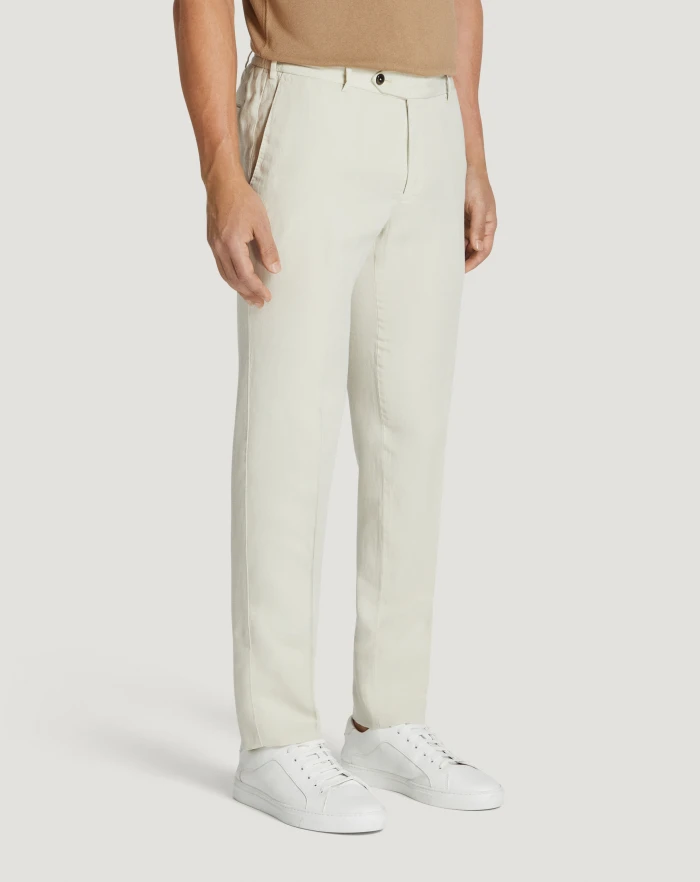 Pantaloni Torino Pantaloni Slim In Cotone E Lino Batavia