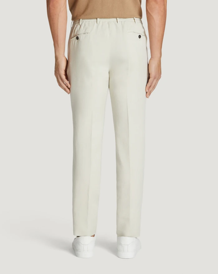 Pantaloni Torino Pantaloni Slim In Cotone E Lino Batavia