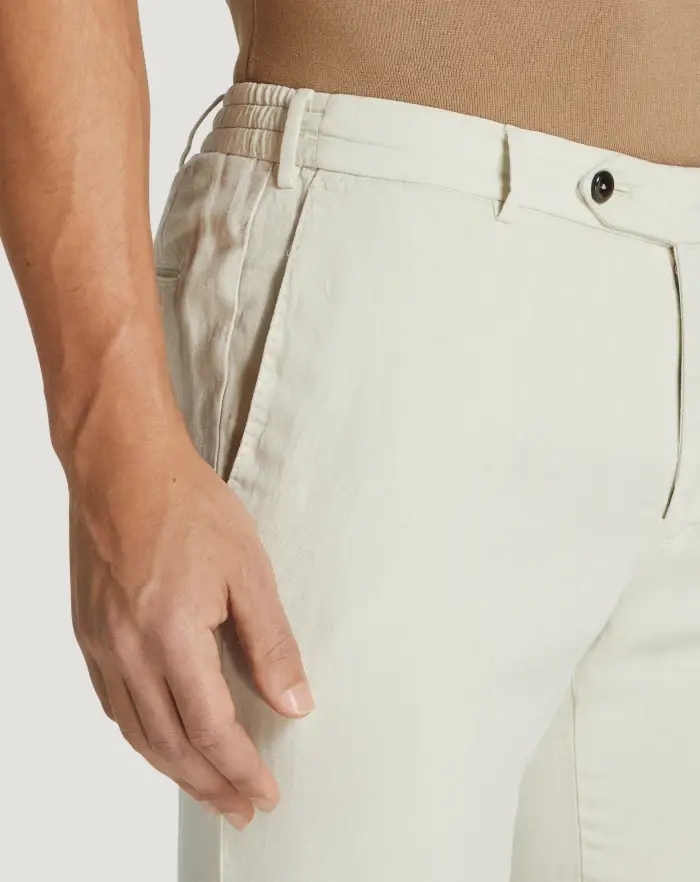 Pantaloni Torino Pantaloni Slim In Cotone E Lino Batavia