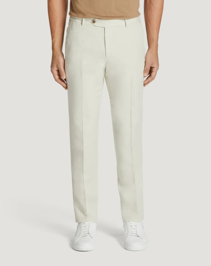 Pantaloni Torino Pantaloni Slim in cotone e lino batavia