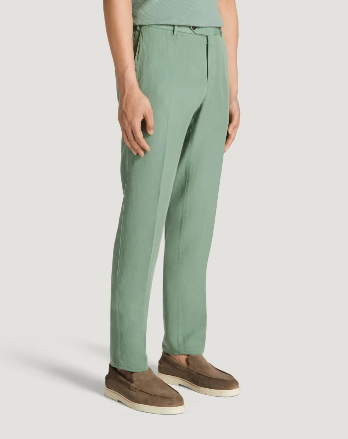 Pantaloni Torino Pantaloni Slim In Cotone E Lino Batavia