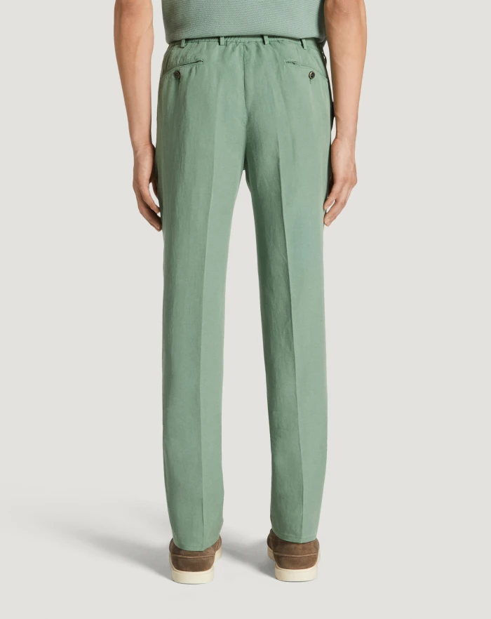 Pantaloni Torino Pantaloni Slim In Cotone E Lino Batavia