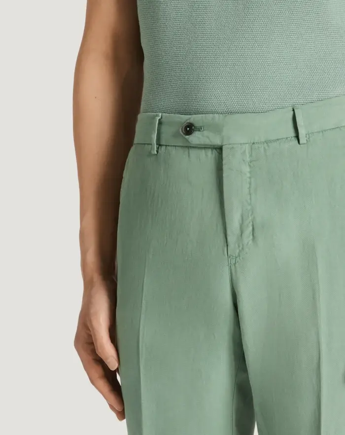 Pantaloni Torino Pantaloni Slim In Cotone E Lino Batavia