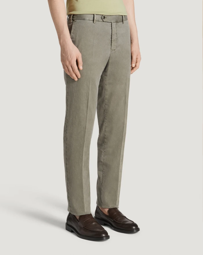 Pantaloni Torino Pantaloni Slim In Lino Stretch Délavé