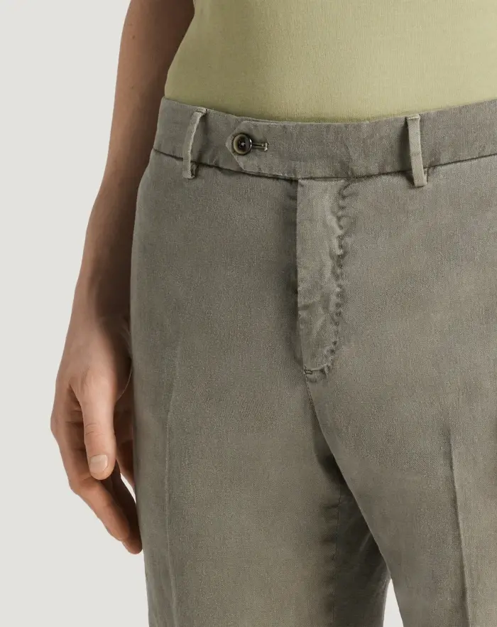 Pantaloni Torino Pantaloni Slim In Lino Stretch Délavé