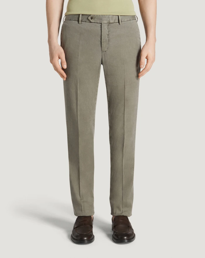 Pantaloni Torino Pantaloni Slim in lino stretch délavé