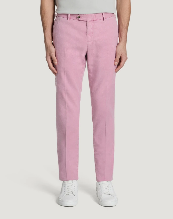 Pantaloni Torino Pantaloni Slim in lino stretch délavé