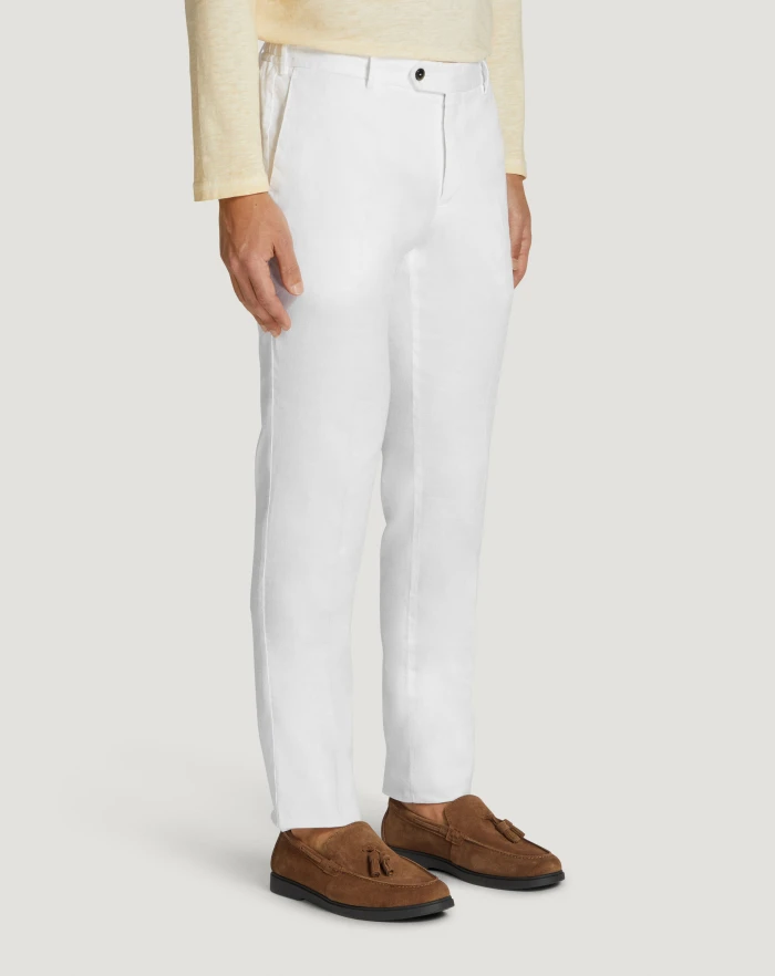 Pantaloni Torino Pantaloni Slim In Lino Stretch Délavé