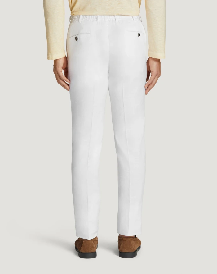 Pantaloni Torino Pantaloni Slim In Lino Stretch Délavé