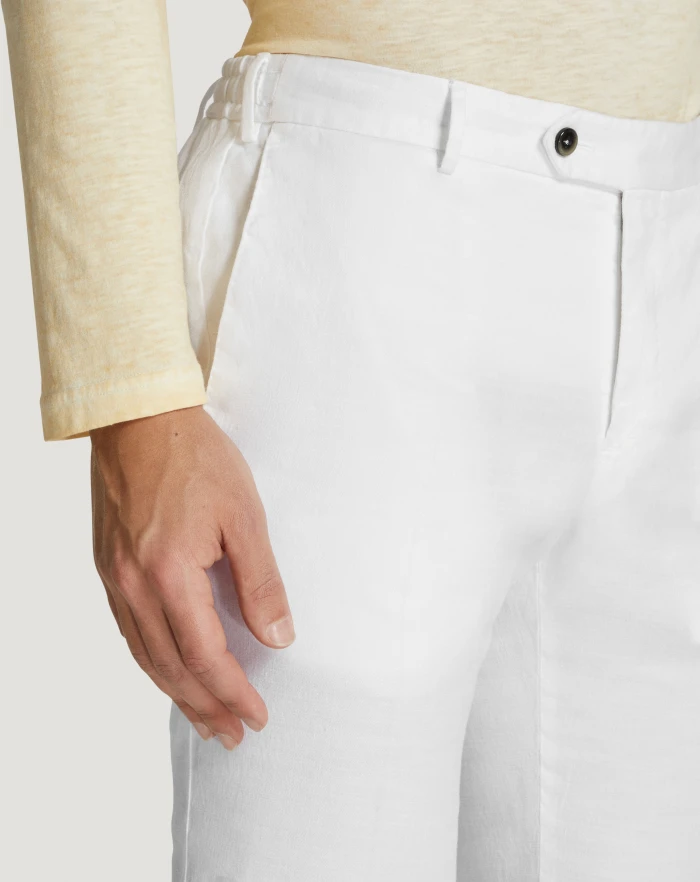 Pantaloni Torino Pantaloni Slim In Lino Stretch Délavé