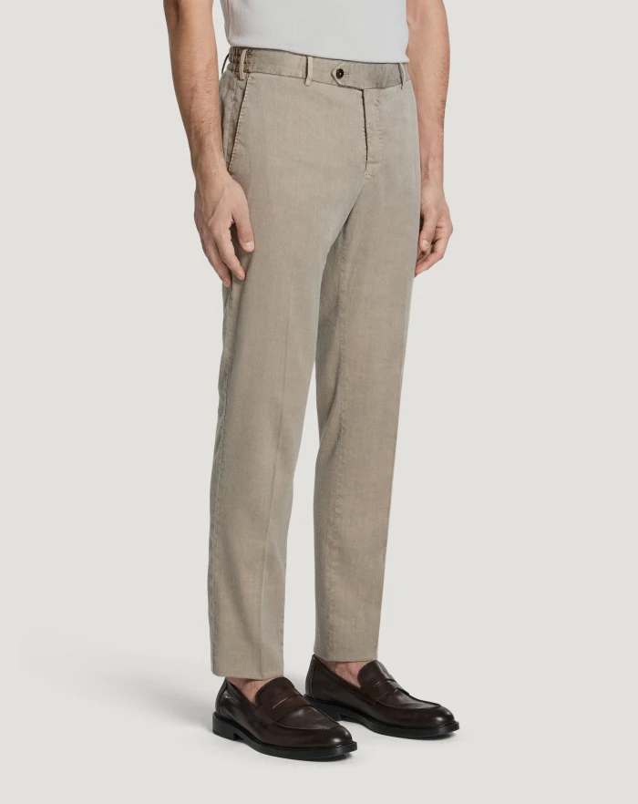 Pantaloni Torino Pantaloni Slim In Lino Stretch Délavé