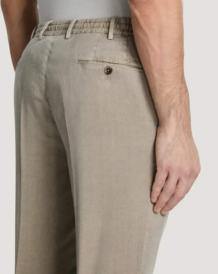 Pantaloni Torino Pantaloni Slim In Lino Stretch Délavé