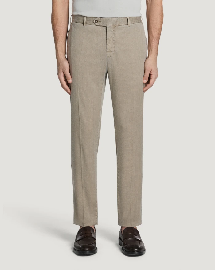 Pantaloni Torino Pantaloni Slim in lino stretch délavé