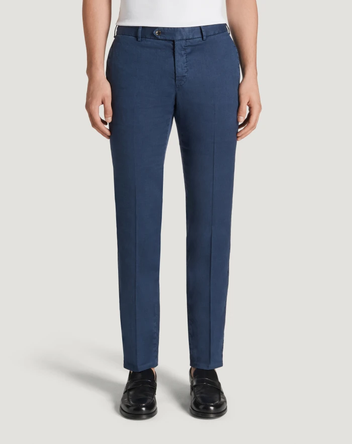Pantaloni Torino Pantaloni Slim in lino stretch délavé