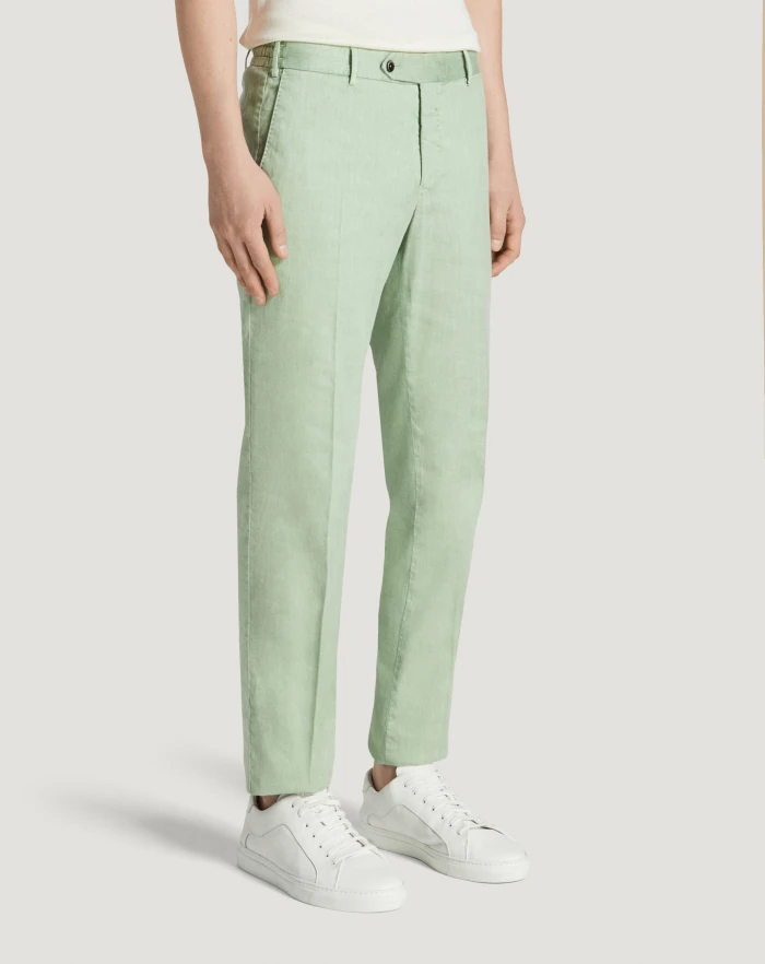 Pantaloni Torino Pantaloni Slim In Lino Stretch Délavé