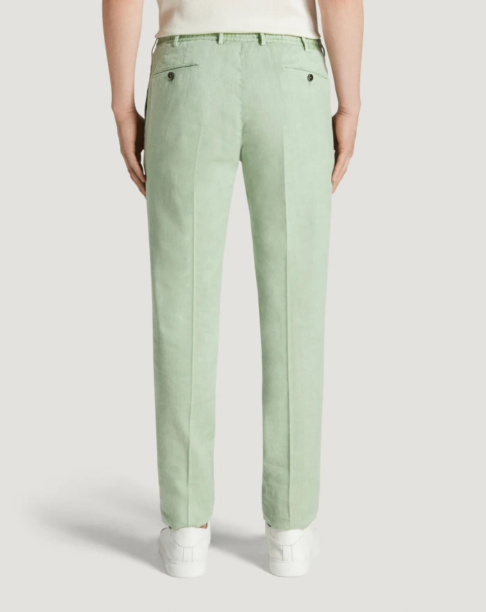 Pantaloni Torino Pantaloni Slim In Lino Stretch Délavé