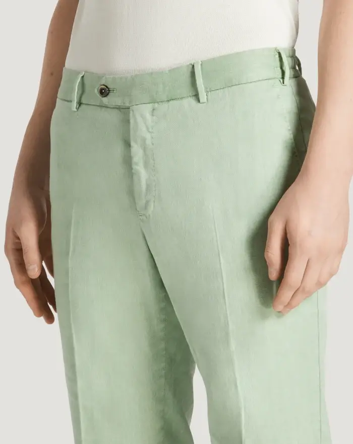 Pantaloni Torino Pantaloni Slim In Lino Stretch Délavé