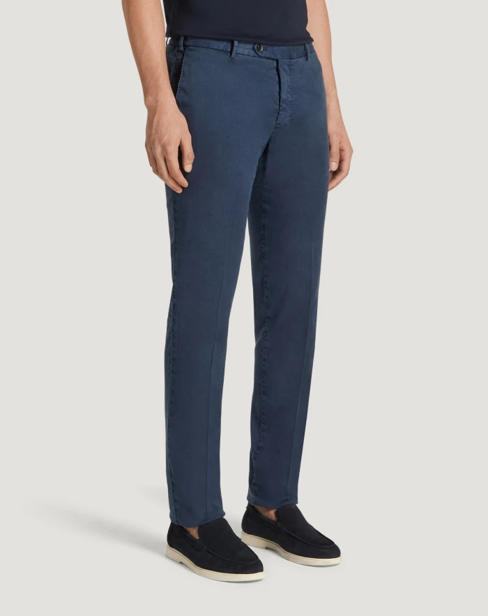 Pantaloni Torino Pantaloni Slim In Lino Stretch Délavé