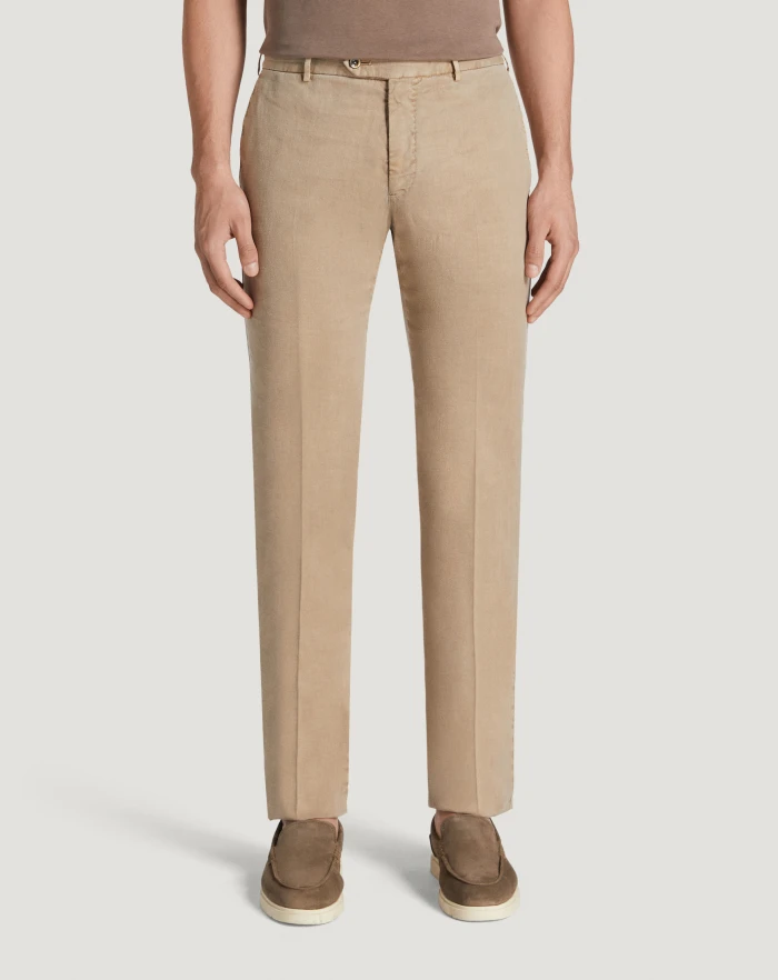 Pantaloni Torino Pantaloni Slim in lino stretch délavé