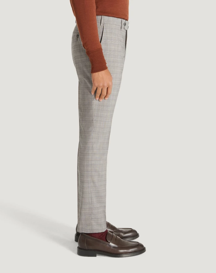 Pantaloni Torino Pantaloni Superslim In Tecno Lana A Quadri