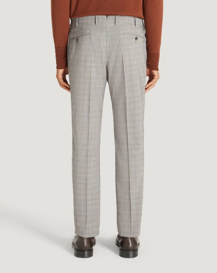Pantaloni Torino Pantaloni Superslim In Tecno Lana A Quadri