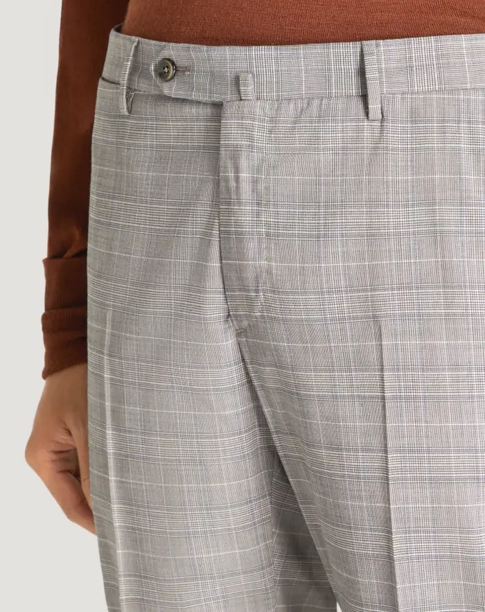 Pantaloni Torino Pantaloni Superslim In Tecno Lana A Quadri