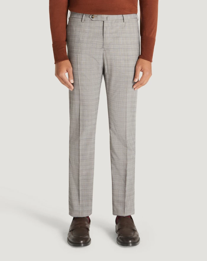Pantaloni Torino Pantaloni Superslim in tecno lana a quadri